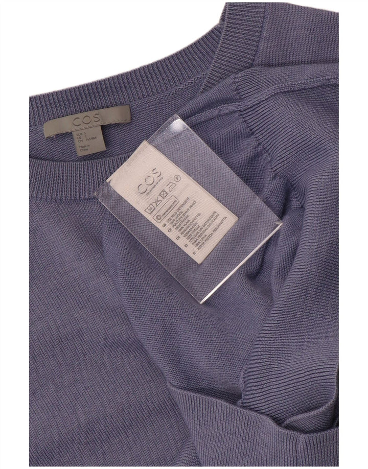 Cos Damen-Pullover, übergroß, U-Boot-Ausschnitt, Gr. 10, Größe S, blaue Wolle