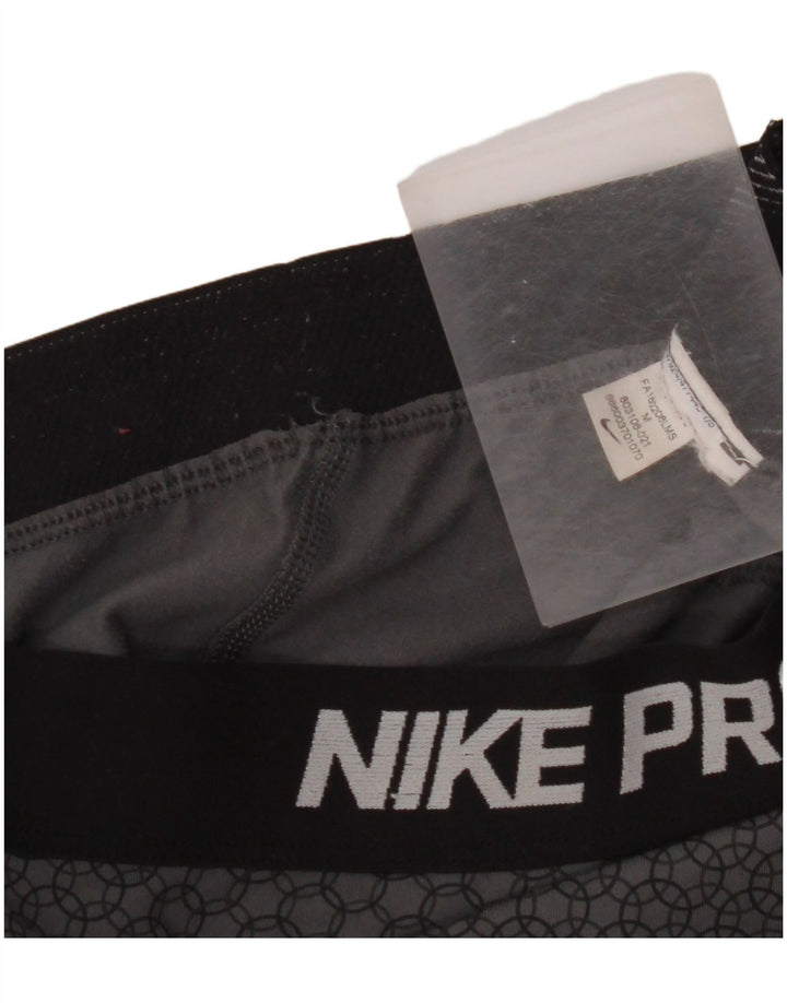 NIKE Damen Grafik-Leggings UK 12 Mittelgrau Geometrisch