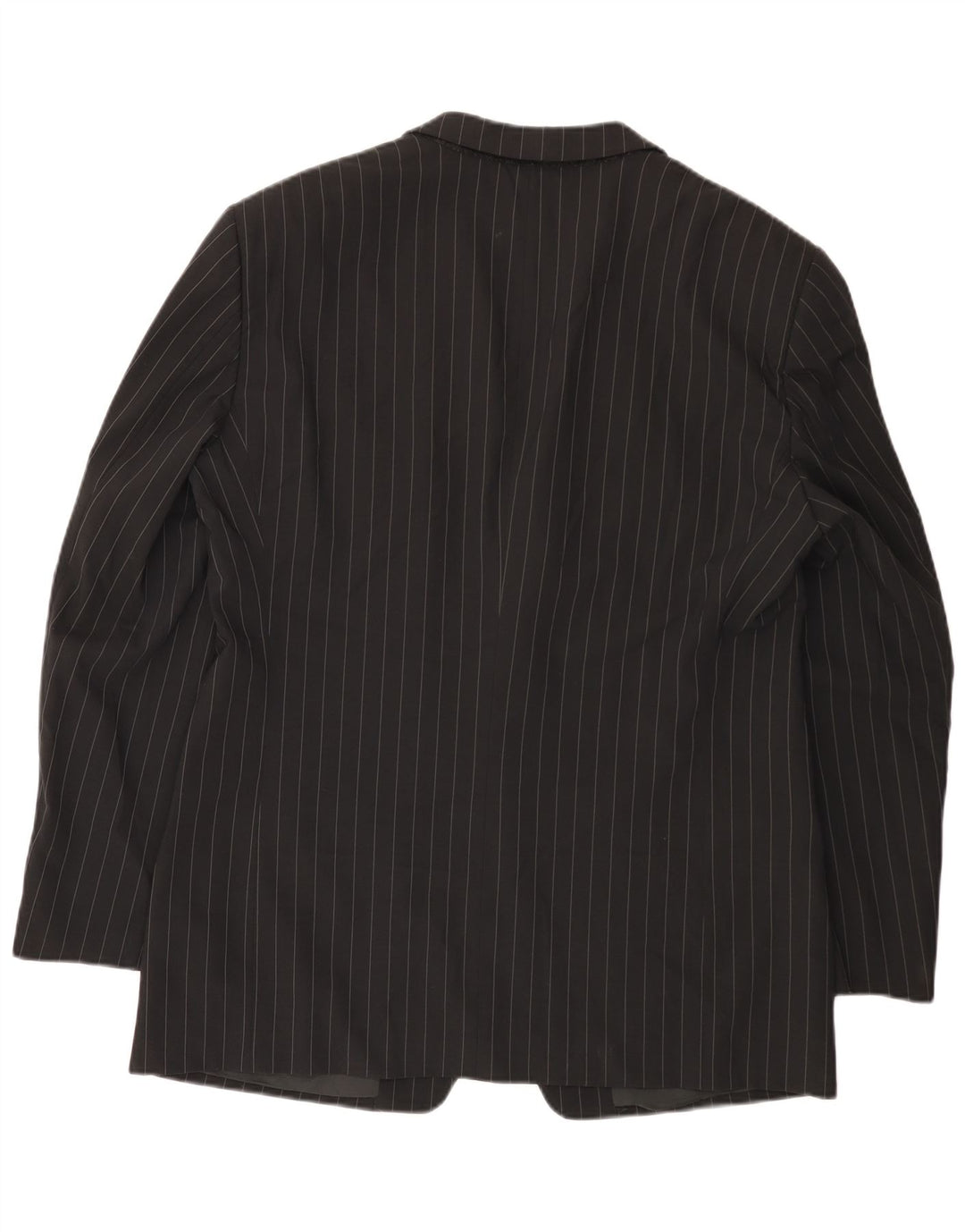 Armani Collezioni Herren-Blazer mit 3 Knöpfen, IT 52, groß, schwarzer Nadelstreifen