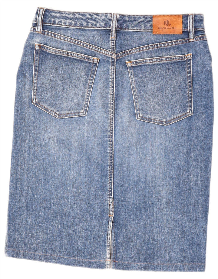RALPH LAUREN Damen Jeansrock US 8 Medium W30 Blaues Polyester