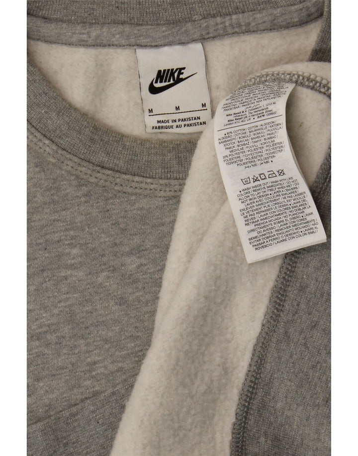 Nike Herren-Sweatshirt-Pullover aus mittelgrau gefleckter Baumwolle
