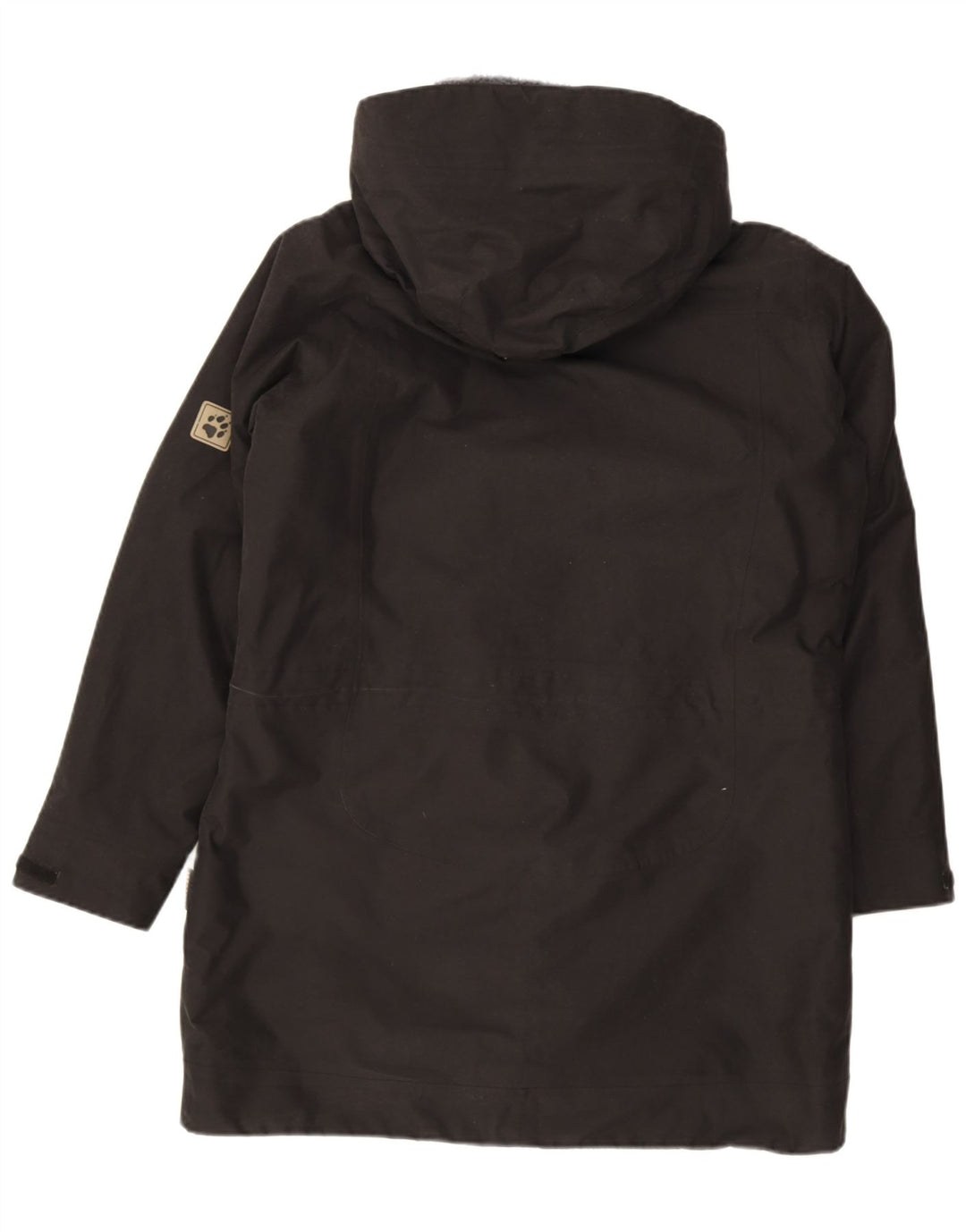 Jack Wolfskin Damen Kapuzen-Windbreaker-Mantel UK 16 Large Schwarz Polyester