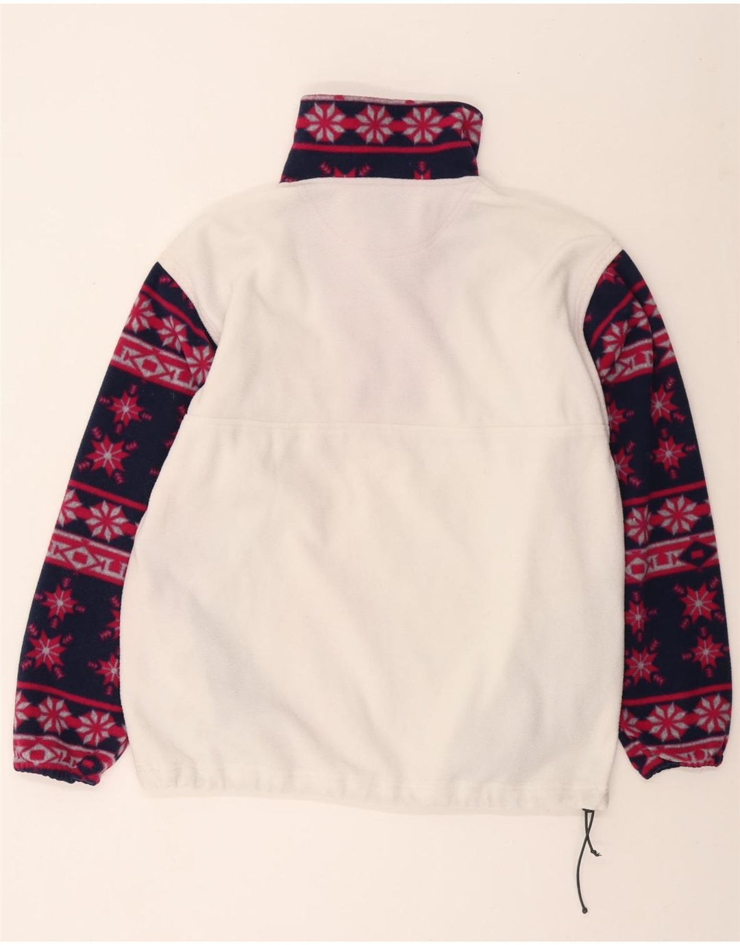 BAILO Herren-Fleecepullover mit Reißverschluss am Hals, XL, Weiß, Fair-Isle-Polyester
