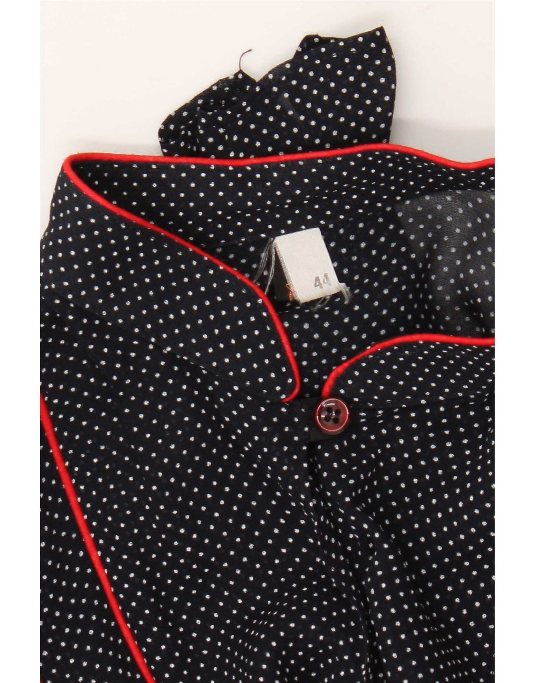 Vintage Damen 3/4-Ärmel-A-Linien-Kleid IT 44 Medium Navy Blue Spotted