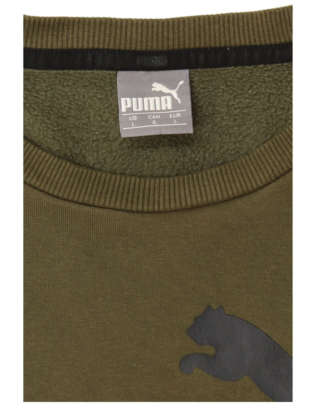 PUMA Mens Graphic Sweatshirt Jumper Large Khaki Cotton