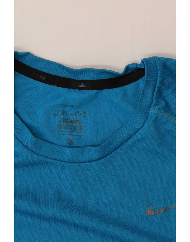 Nike Herren Dri Fit T-Shirt Top Mittelblau