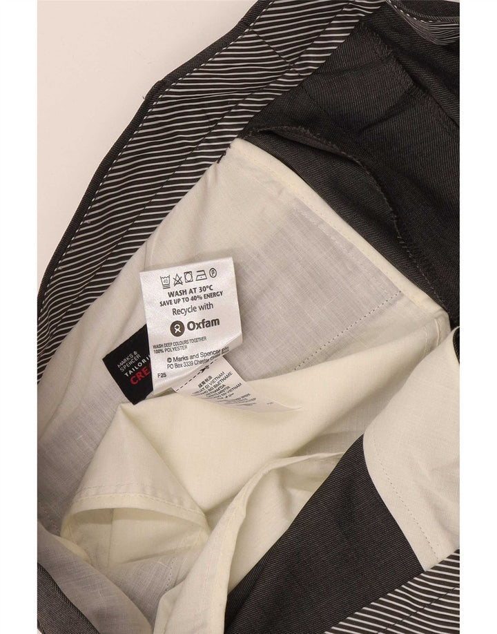 Gerade Herren-Anzughose von Marks & Spencer, W38, L31, grau, Polyester