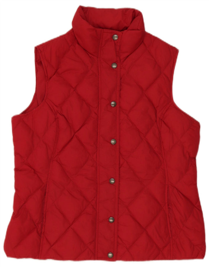 Lands End Damen-Übergröße, gepolsterte Weste, UK 10, Größe S, rotes Nylon