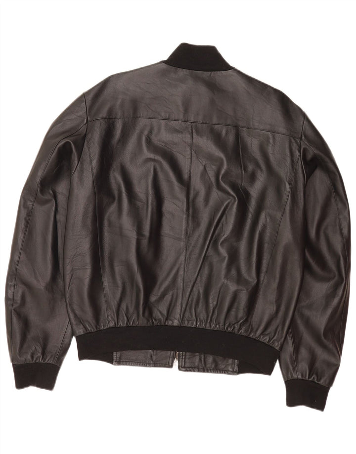Vintage Herren Lederjacke IT 50 Großes schwarzes Leder
