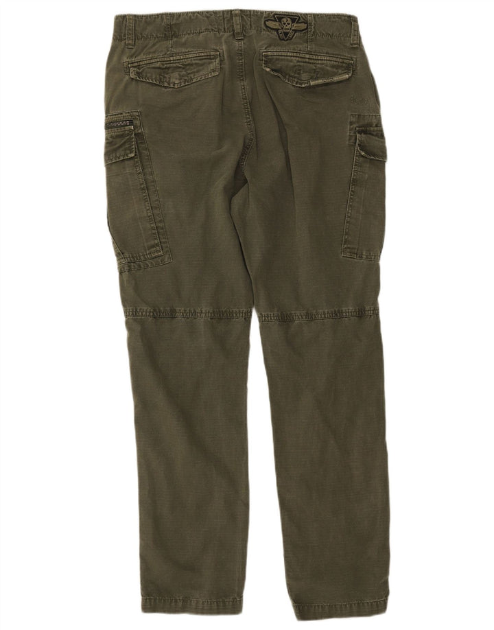 SUPERDRY Herren Slim Cargohose W33 L30 Khaki Baumwolle