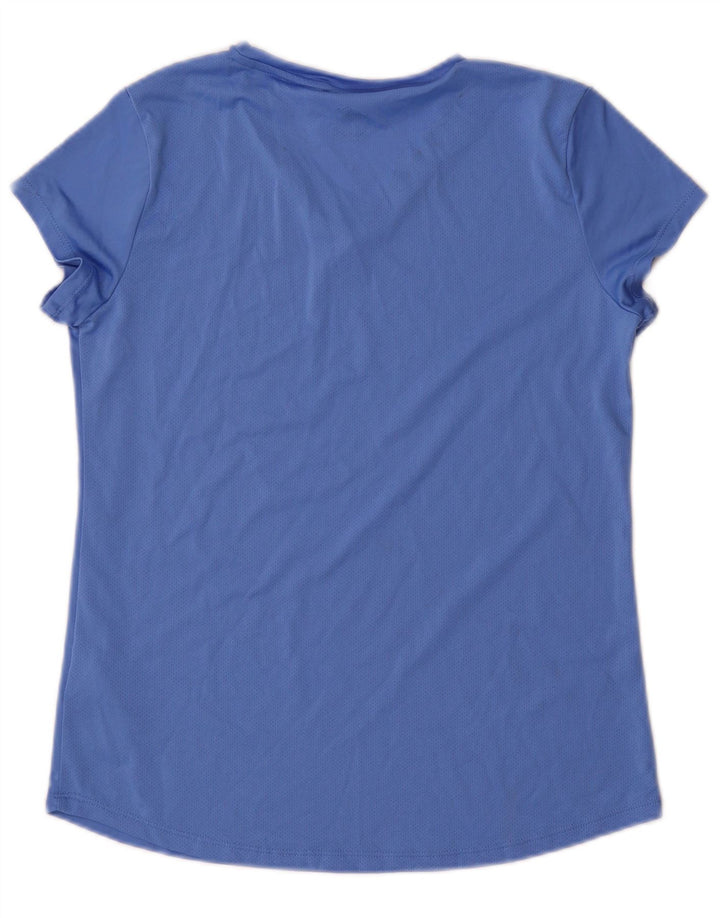 Puma Damen T-Shirt Top UK 12 Mittelblaues Polyester
