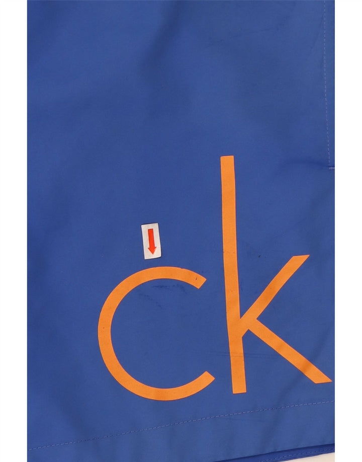 CALVIN KLEIN Mens Graphic Swimming Shorts Small  Blue Polyester Vintage Calvin Klein and Second-Hand Calvin Klein from Messina Hembry 