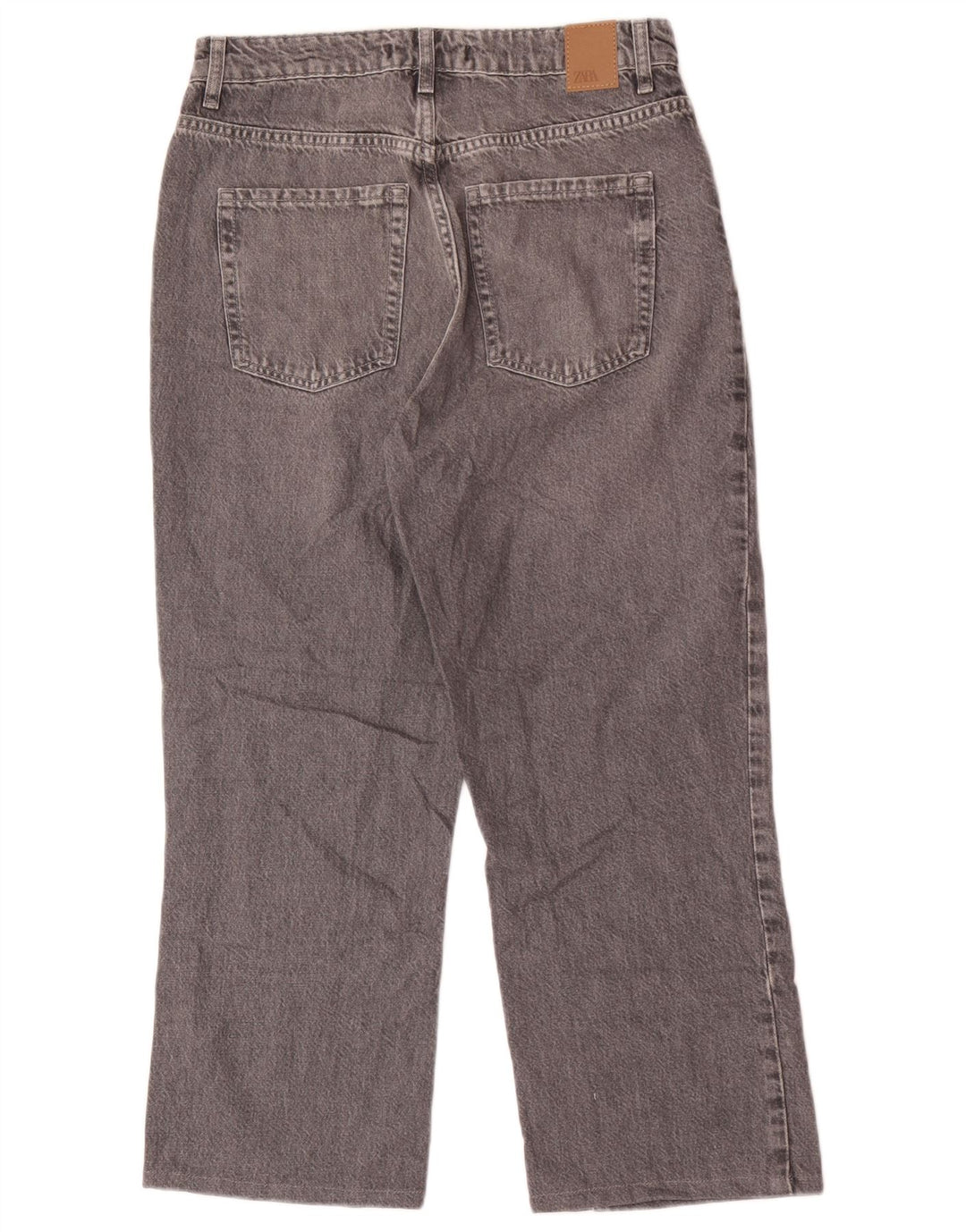 Zara Damen-Cropped-Jeans, EU 40, mittelgroß, W30, L25, graue Baumwolle
