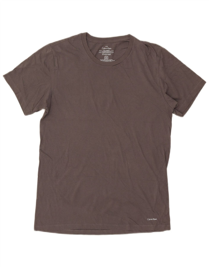 Calvin Klein Herren-T-Shirt mit Grafik, mittelgraue Baumwolle