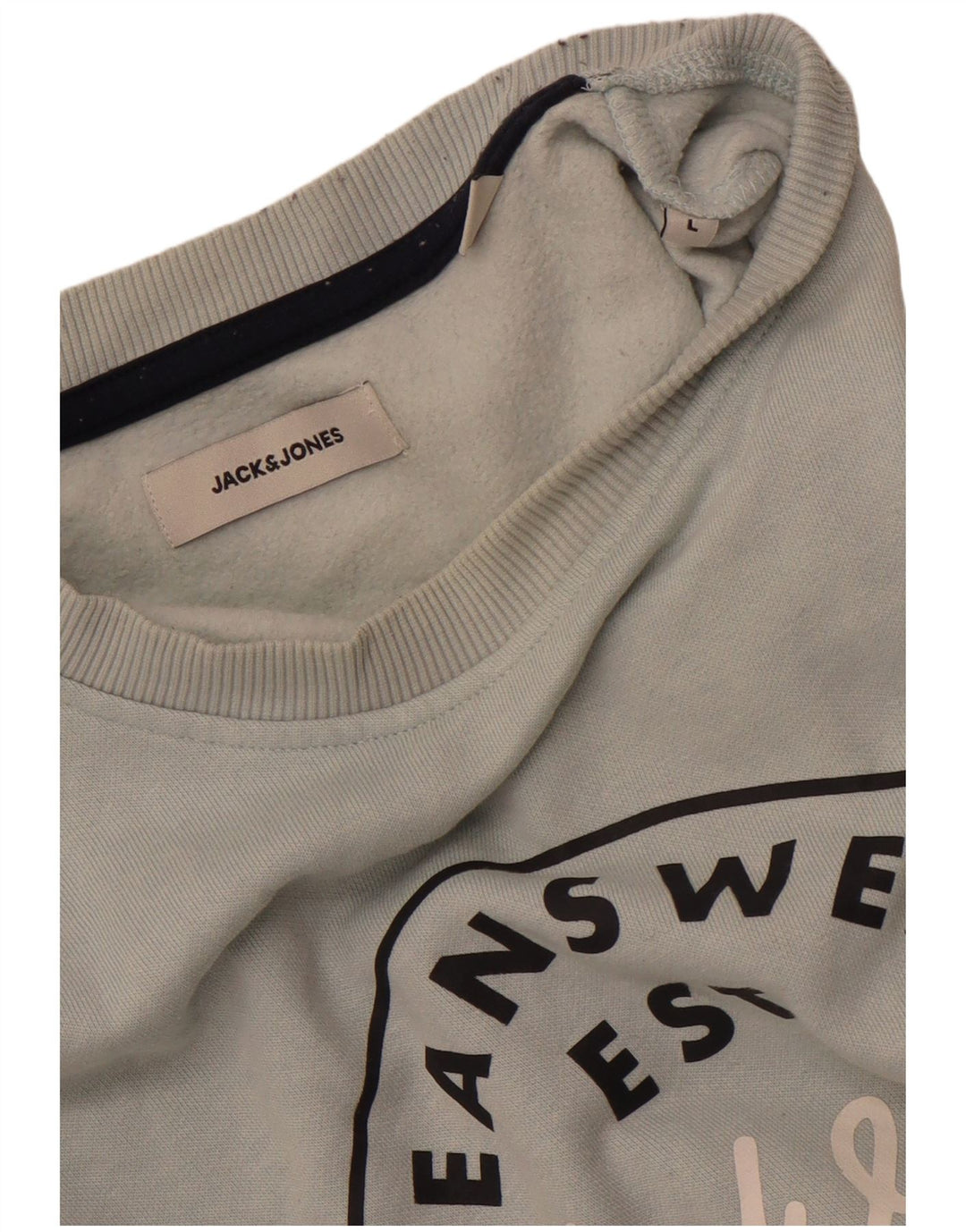 JACK & JONES Herren-Sweatshirt mit Grafik, Größe L, Blau