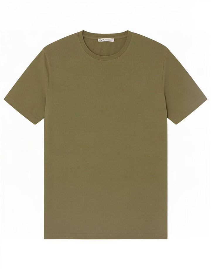 Zara Herren T-Shirt Top Medium Khaki