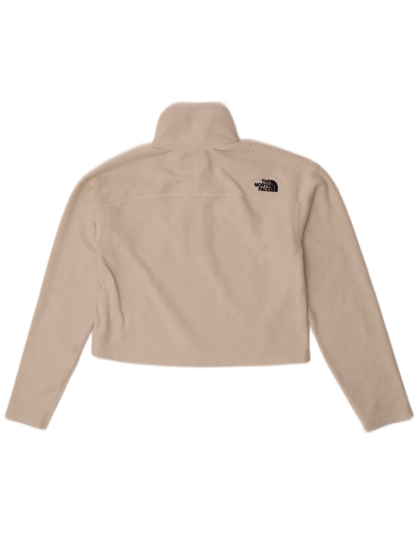 The North Face Damen Crop Zip Neck Fleece Pullover UK 10 Small Weiß