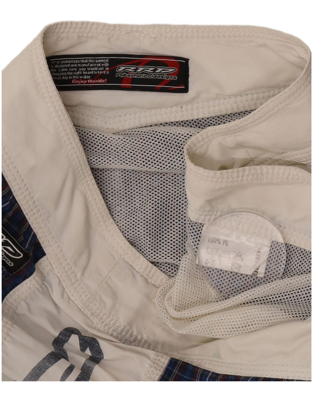 RRD Herren-Badeshorts mit Grafik, mittelgroß, Marineblau, Farbblock-Polyester