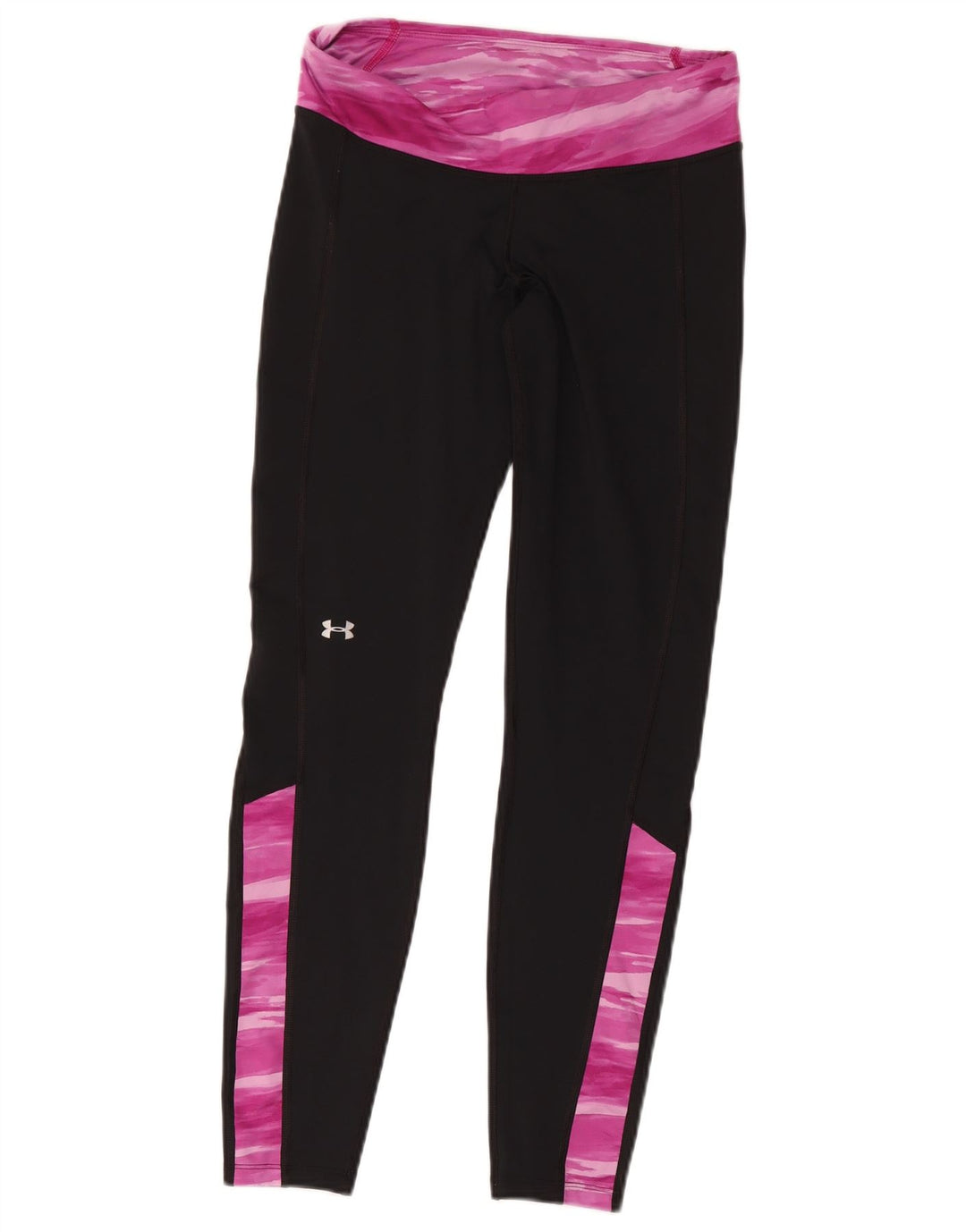 Under Armour Damen Cold Gear Leggings UK 14 Mittelschwarz Farbblock