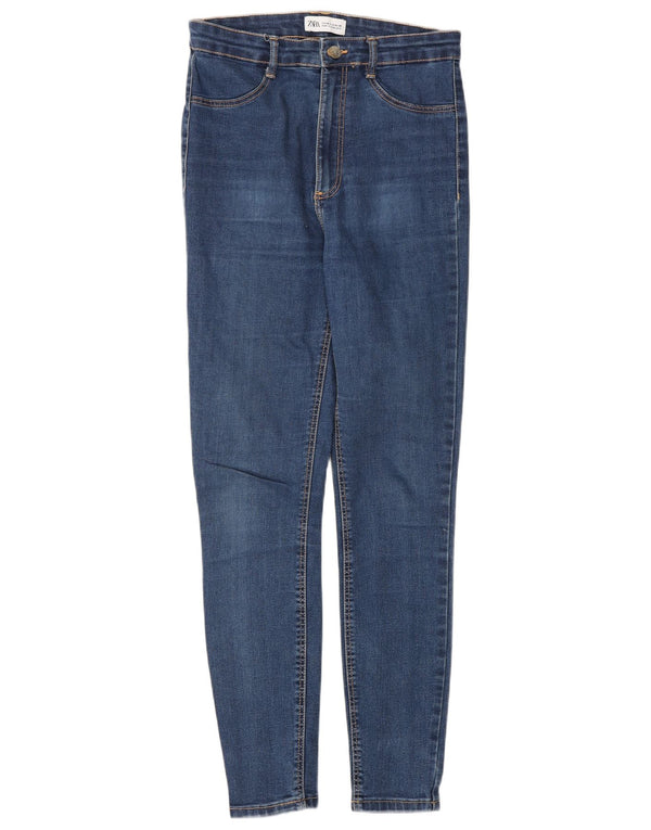 Zara Damen High Waist Skinny Jeans EU 40 Medium W30 L28 Blau
