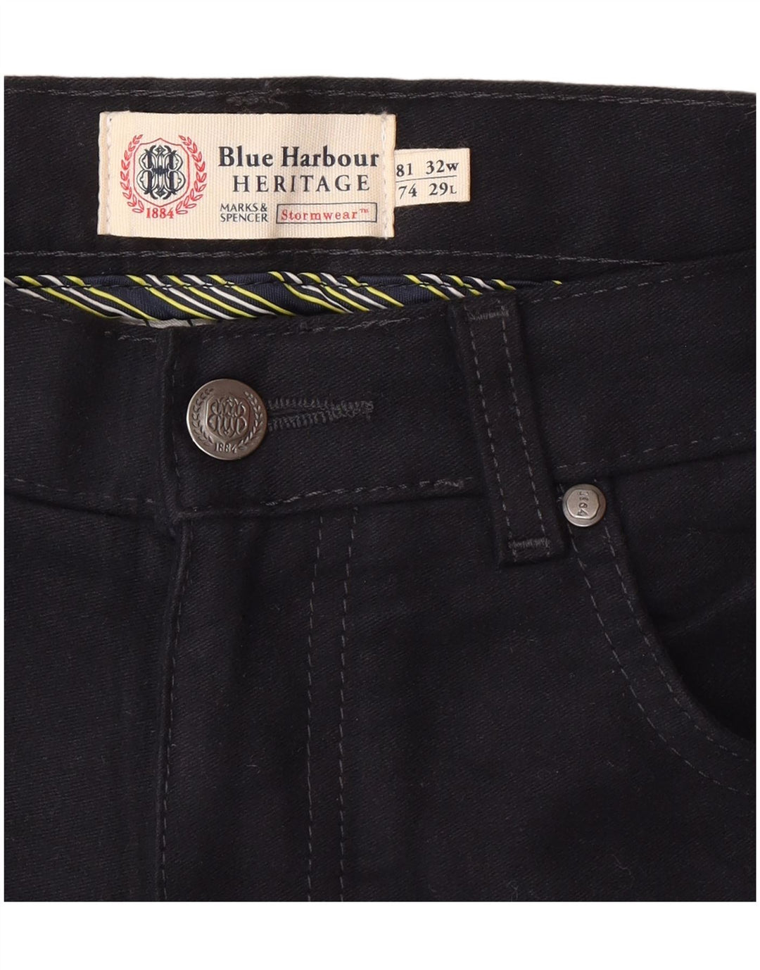 Marks & Spencer Herren Blue Harbor Freizeithose W32 L29 Marineblau