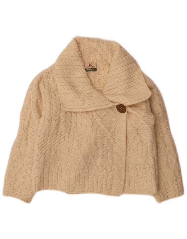 Carraig Donn Damen-Strickjacke mit entspannter Passform, Gr. 4, XS, gebrochenes Weiß