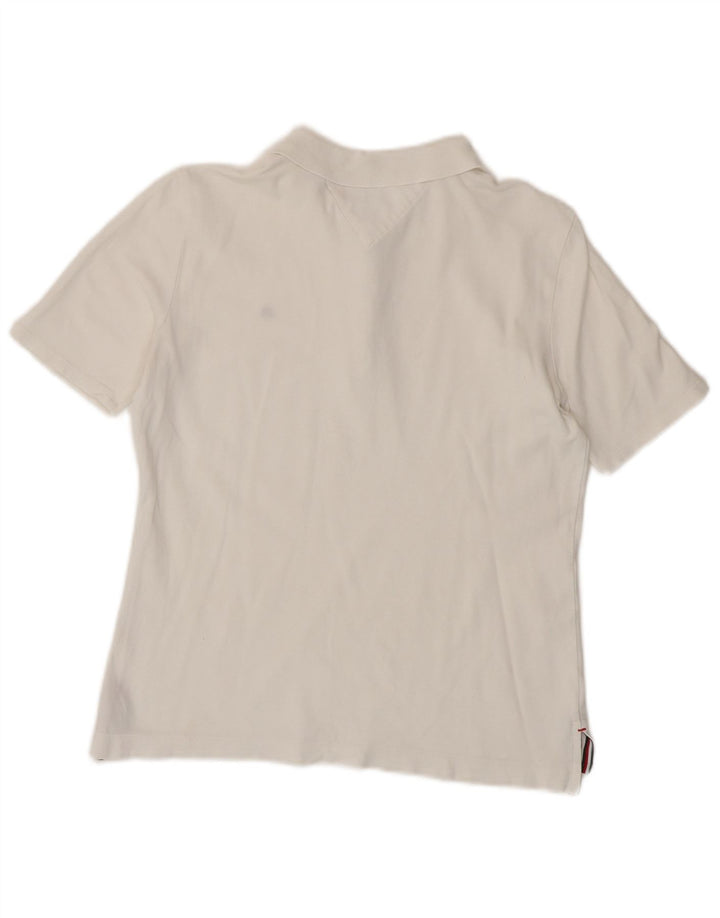 Tommy Hilfiger Damen-Poloshirt mit normaler Passform, UK 10, Größe S, Weiß