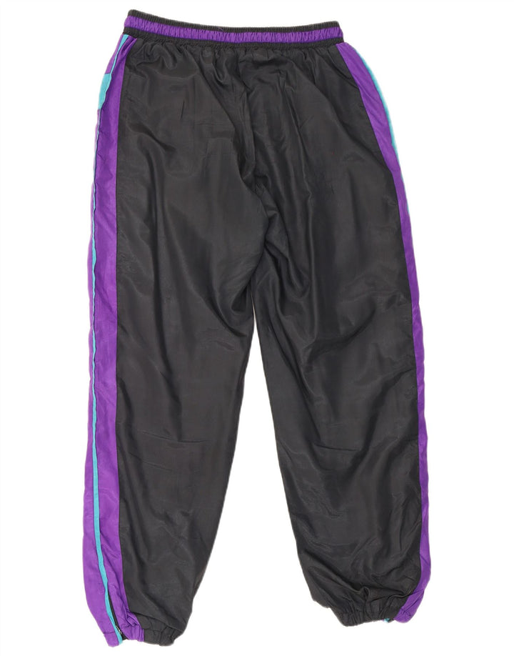 Vintage Herren-Trainingshose, Jogginghose, Mittelschwarz, Farbblock