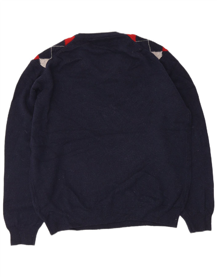 Marks & Spencer Herren Blue Harbour Pullover mit V-Ausschnitt, Größe L, Marineblau