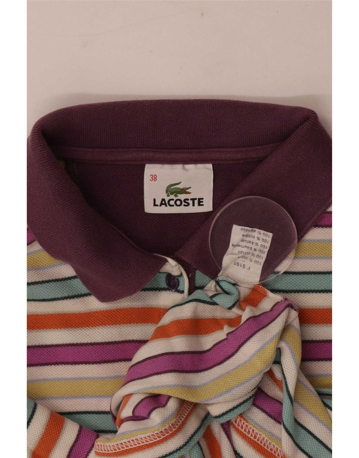 Lacoste Damen-Poloshirt in regulärer Größe, Größe 38, mittelgroß, mehrfarbig gestreift