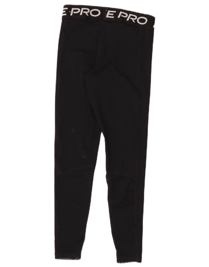 Nike Damen Dri Fit Graphic Leggings UK 12 Mittelschwarzes Polyester