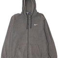 NIKE Mens Zip Hoodie Sweater XL Grey Cotton