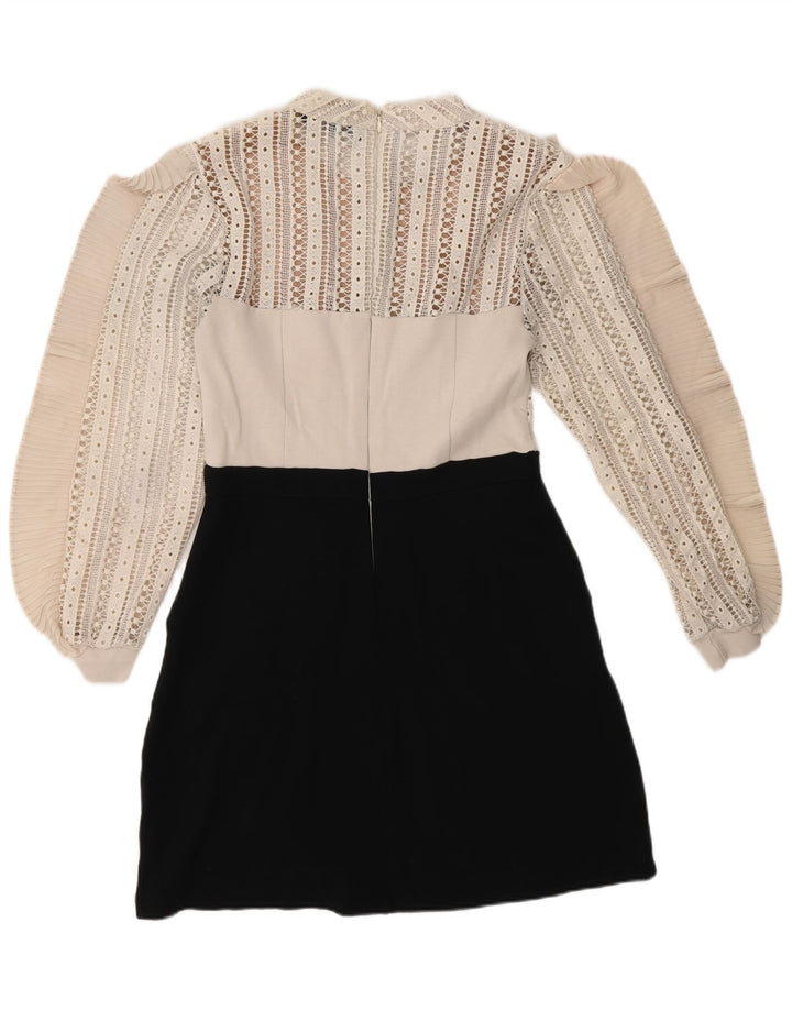 French Connection A-Linien-Kleid für Damen, UK 12, Mittelschwarz, Farbblock