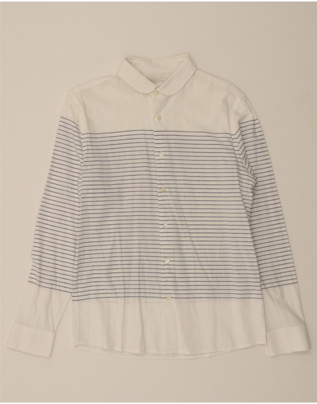 CALVIN KLEIN JEANS Mens Shirt Small White Pinstripe Cotton Vintage Calvin Klein Jeans and Second-Hand Calvin Klein Jeans from Messina Hembry 