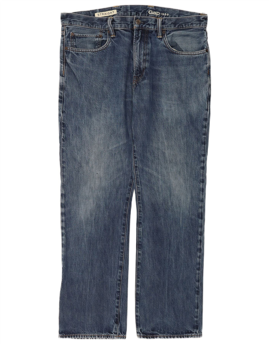 Gap Damen Straight Jeans W36 L32 Blaue Baumwolle