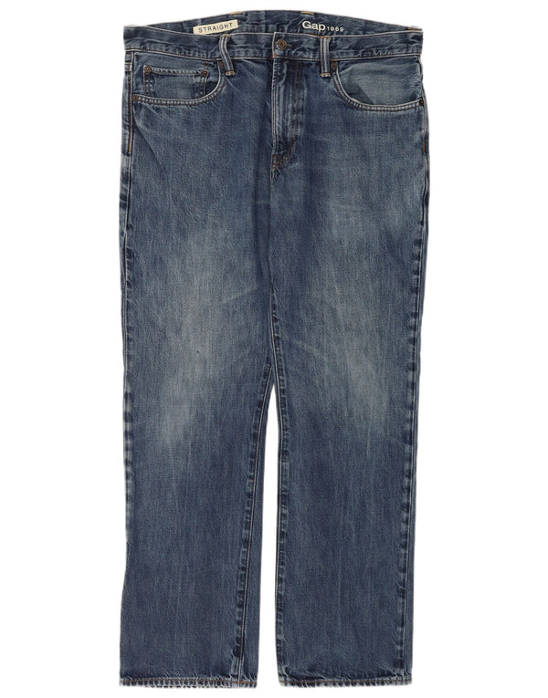 Gap Damen Straight Jeans W36 L32 Blaue Baumwolle