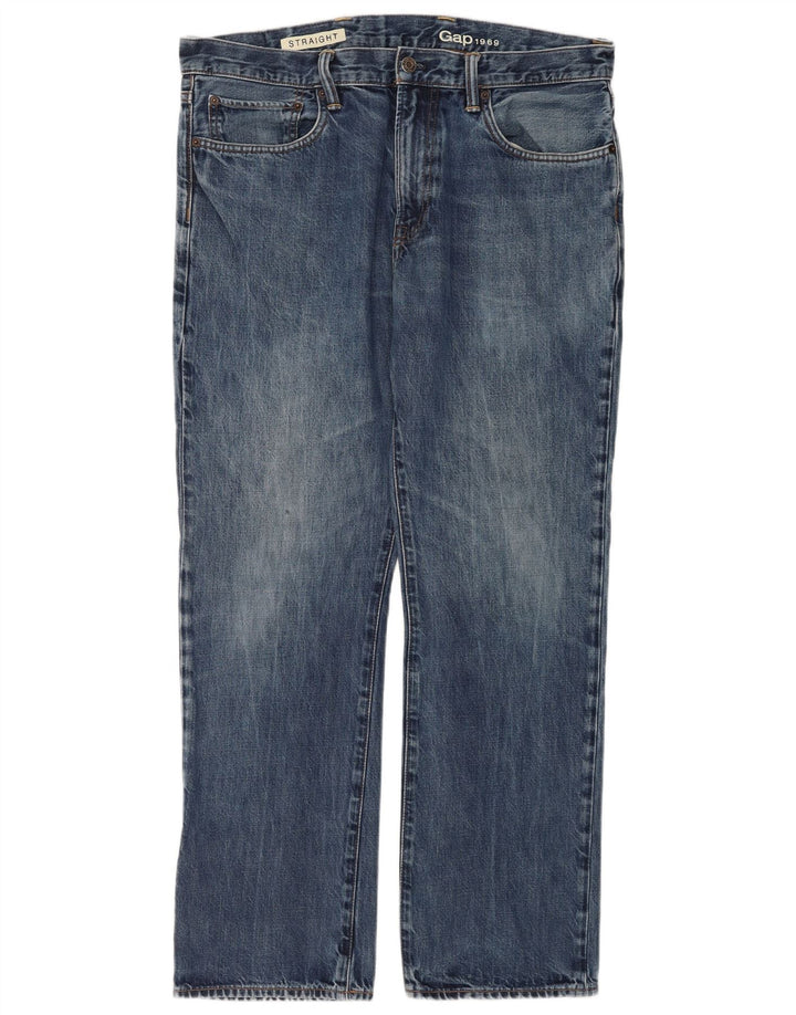 Gap Damen Straight Jeans W36 L32 Blaue Baumwolle