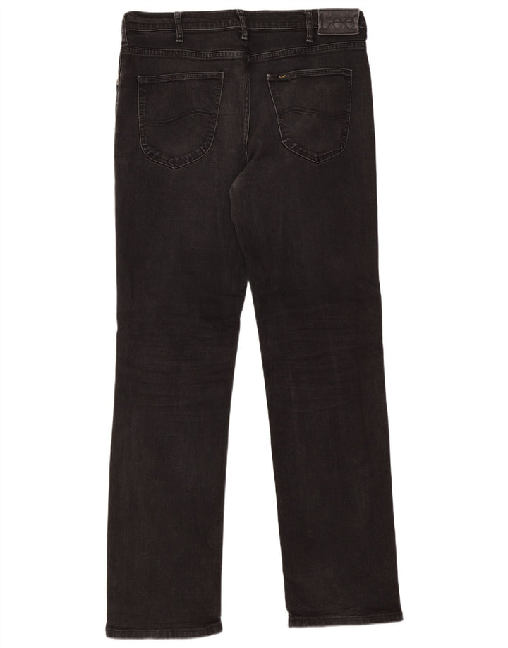 Lee Damen Brooklyn Straight Jeans W36 L34 Schwarze Baumwolle