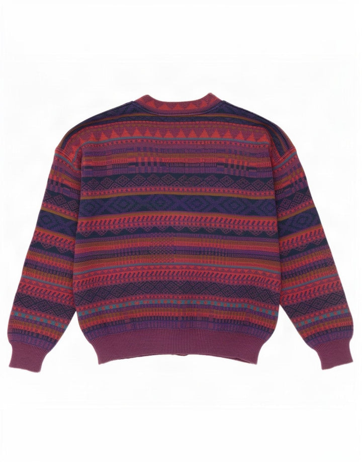 Vintage Herren Cardigan Pullover IT 50 Medium Mehrfarbig Geometrisch