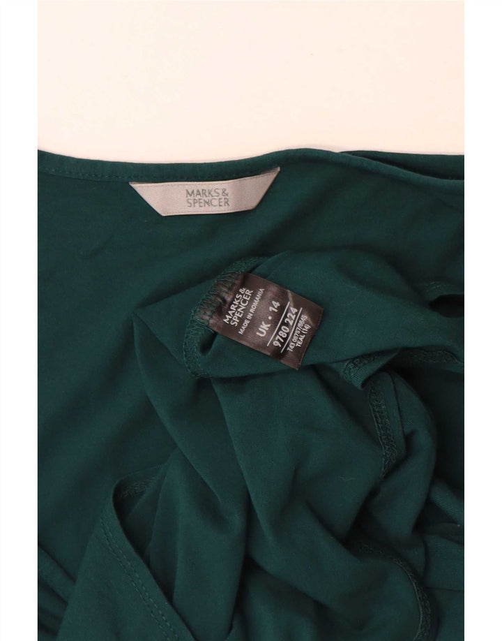 Marks & Spencer Damen Bluse Top UK 14 Mittelgrüne Viskose
