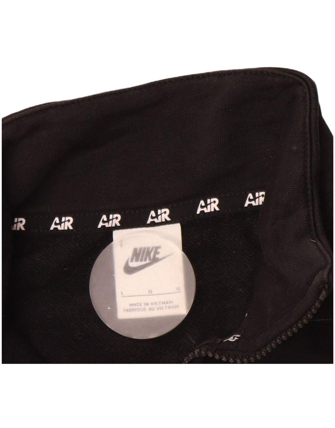 Nike Damen-Sweatshirt mit übergroßem Crop-Ausschnitt und Reißverschluss, Gr. 40, Größe L, Schwarz