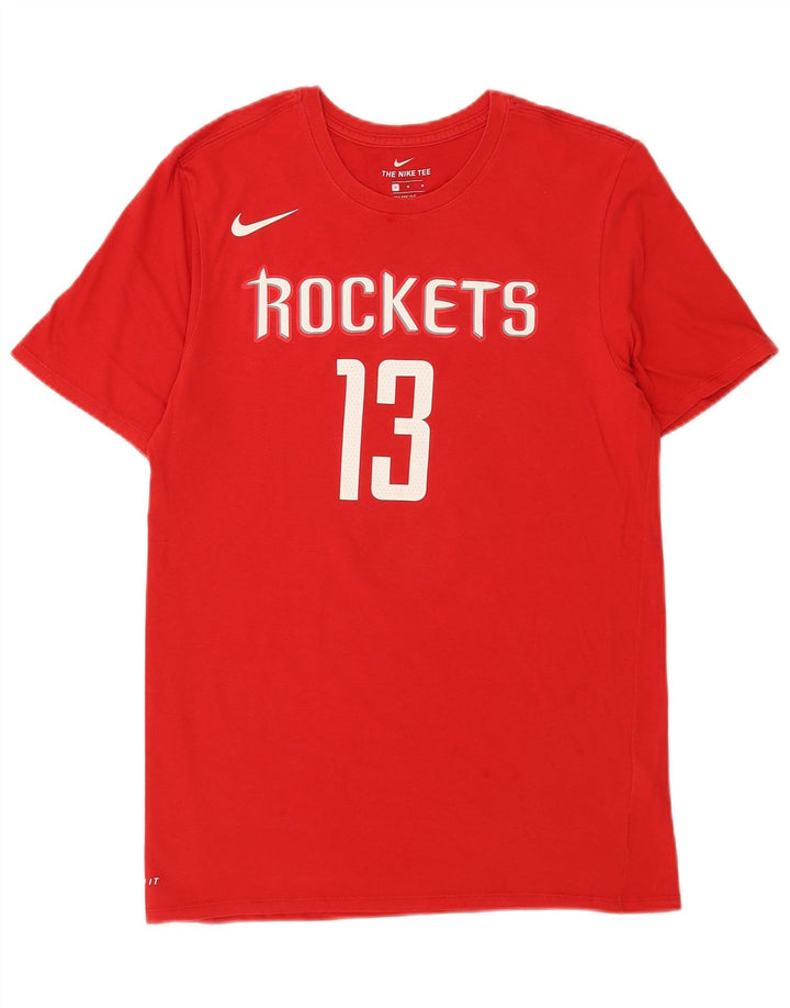 Nike Herren Houston Rockets Grafik-T-Shirt aus mittelroter Baumwolle