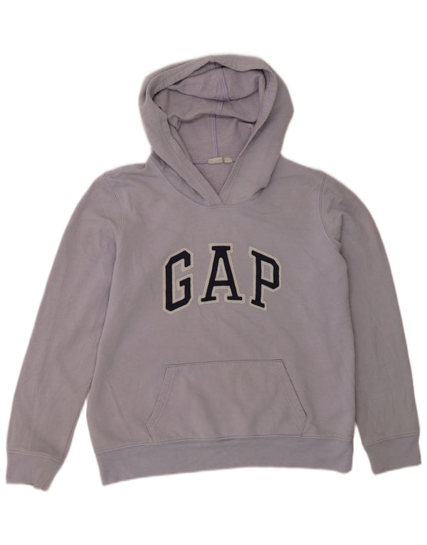 Gap Damen-Kapuzenpullover mit Grafik, UK 14, mittelviolette Baumwolle