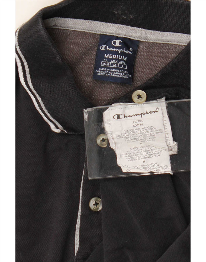 Champion Herren-Poloshirt aus mittelblauer, gestreifter Baumwolle