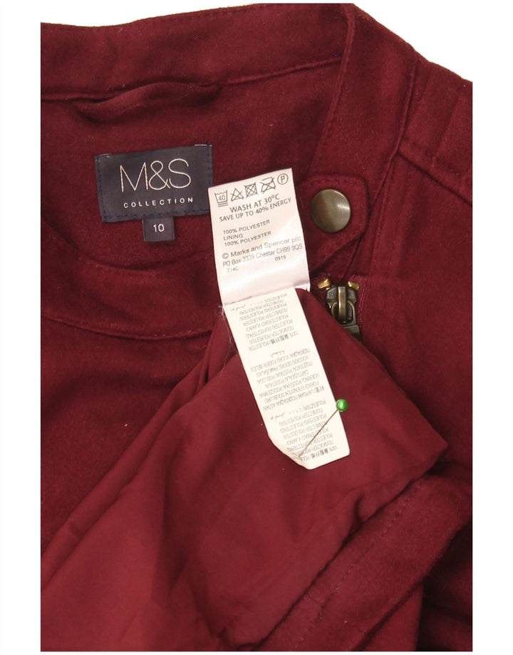 Marks & Spencer Damen Bikerjacke UK 10 Small Burgund Polyester Biker