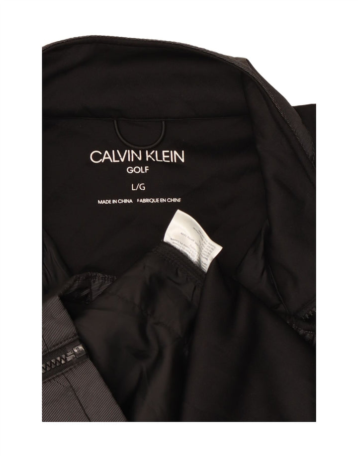 Calvin Klein Herren-Trainingsanzug-Top-Jacke, großes schwarzes Nylon
