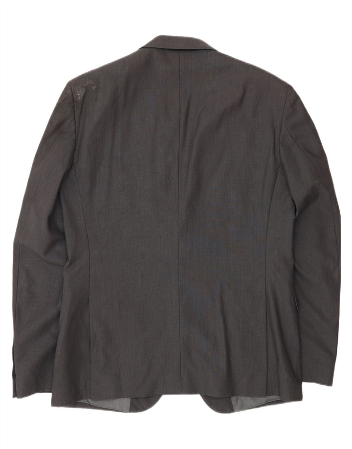 Calvin Klein Herren 2-Knopf-Blazerjacke IT 52 XL graue Wolle