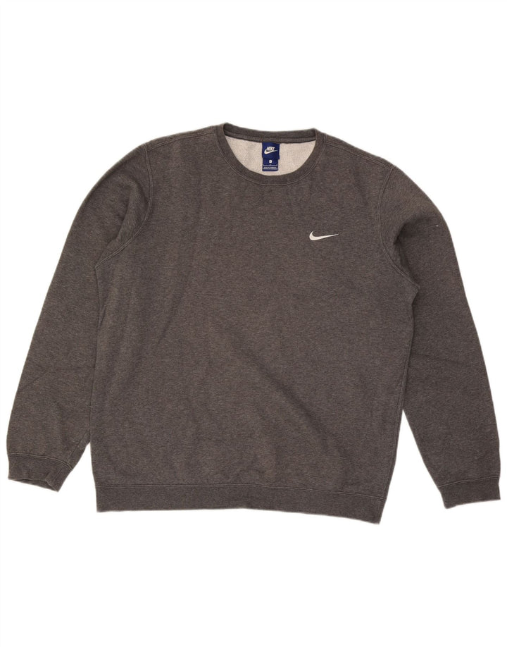 Nike Herren-Sweatshirt-Pullover, große graue Baumwolle