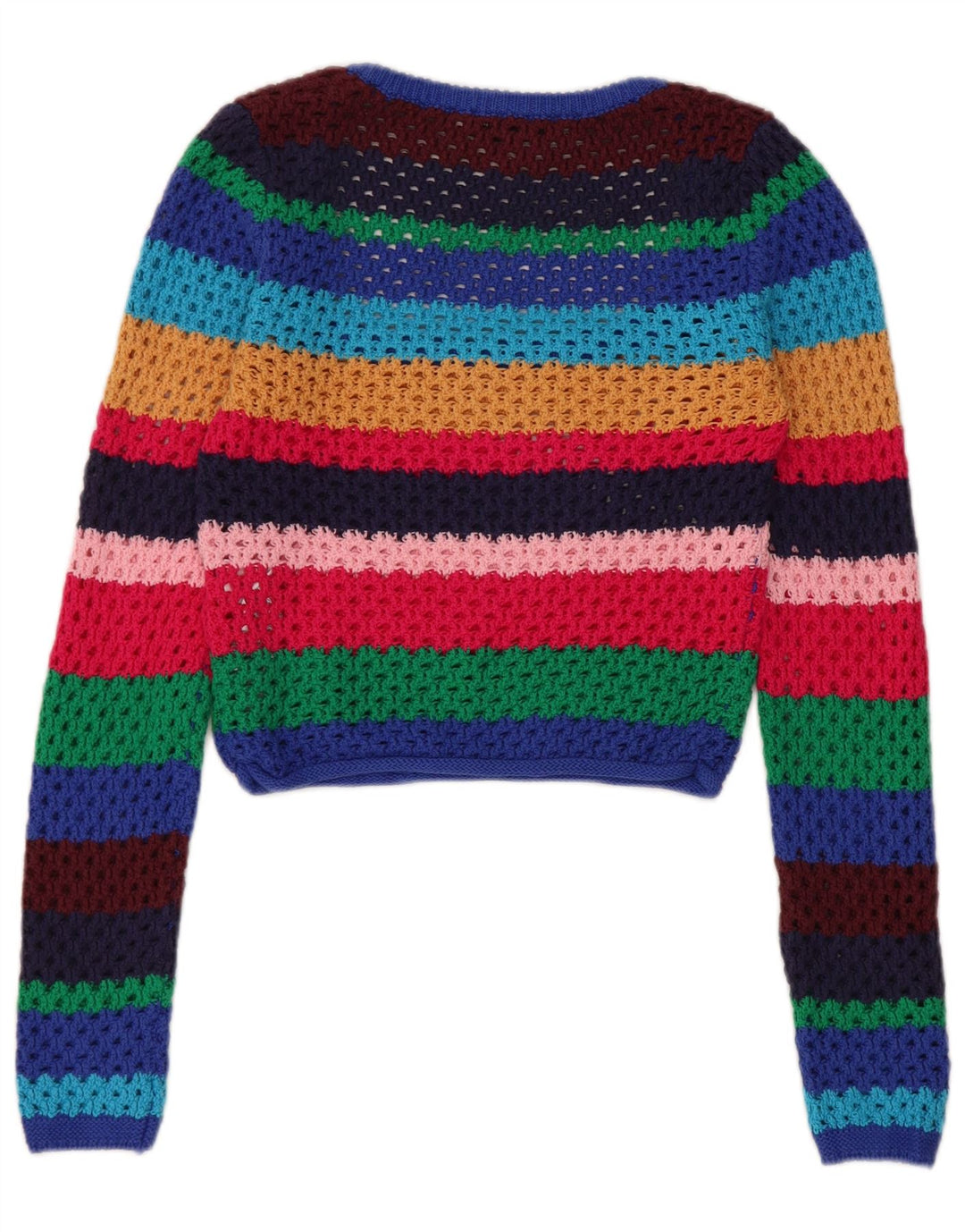 Zara Damen-Pullover mit U-Boot-Ausschnitt, Größe M, mehrfarbig, gestreift, UK 12