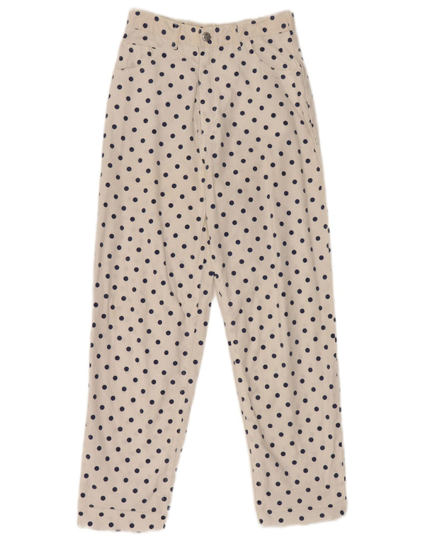 Rifle Damen-Freizeithose mit hoher Taille, konisch zulaufend, W24, L26, weiß gepunktet